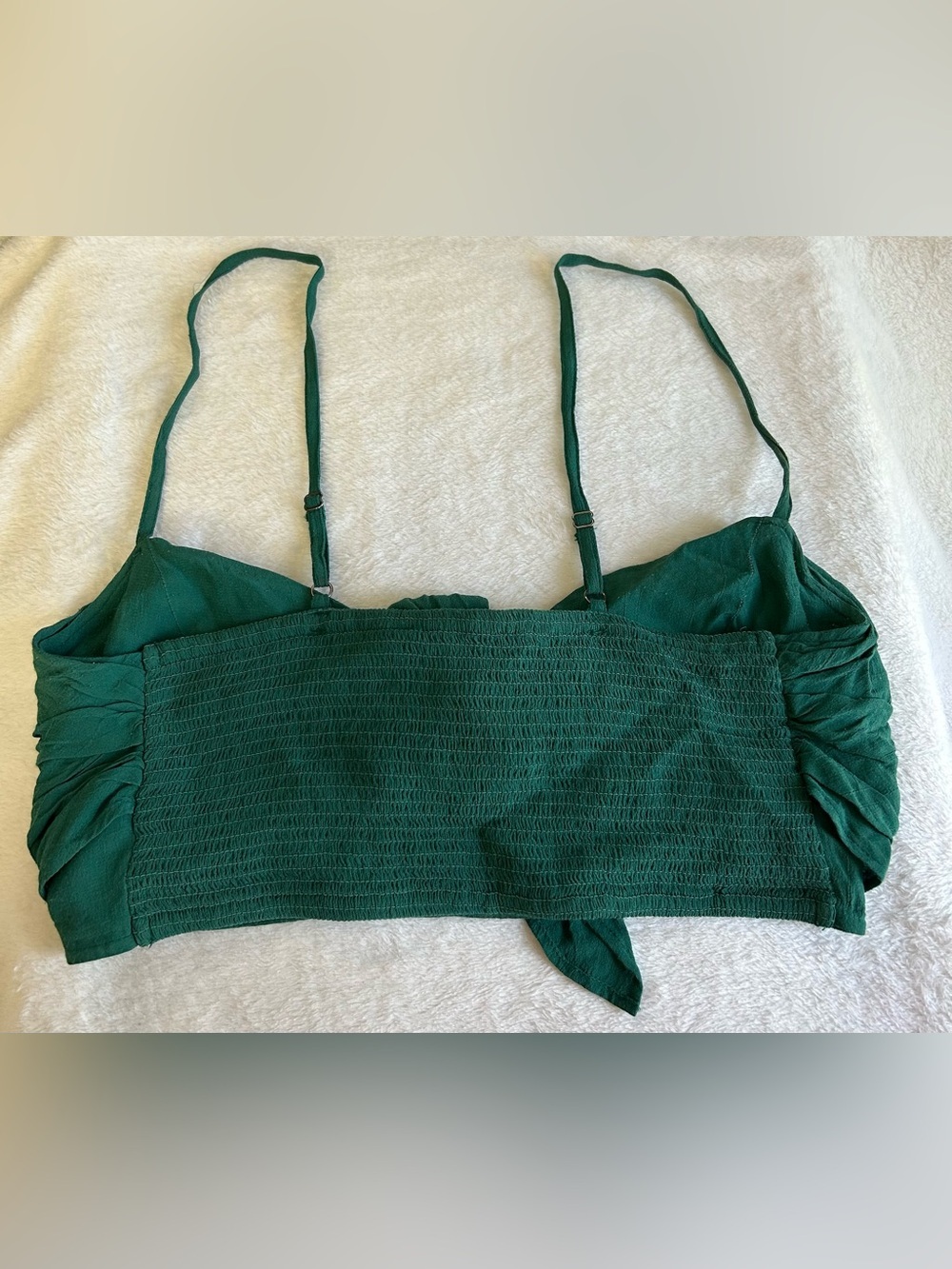 Free People FP One Palermo Green Bow Front Crop Top Small - Picture 4 of 7